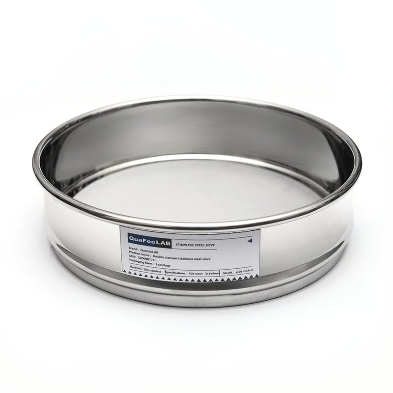 QuafooLAB Lab Sieves 55 Mesh, Economy Test Sieve #55 Mesh, 4'' Diameter, 304 Stainless Steel Wire Cloth φ10×4.5cm - Image 1